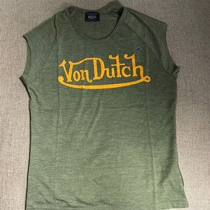 VON DUTCH small army green tee
